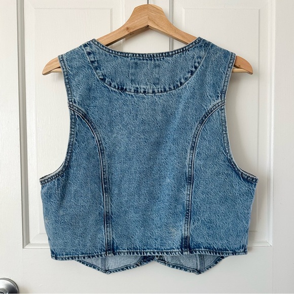 Lucky Brand Tailored Women’s Denim Vest Crop Top Western Boho Size L - Picture 3 of 13